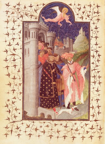 La partida de Jean de France (1340-1416) Duque de Berry, de Les Petites Heures de Duc de Berry, c.1412 de Limbourg Brothers